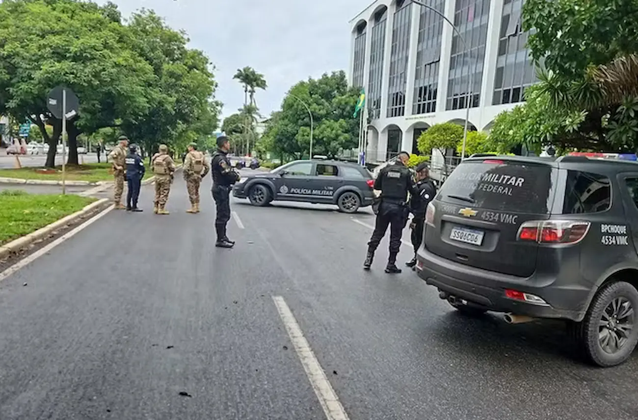 Suspeita de bomba na Asa Norte, em Brasília — Foto: Reprodução