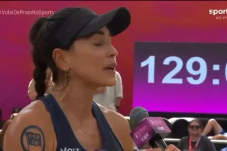 A jogadora de vôlei Carol Solberg – Reprodução/sportv