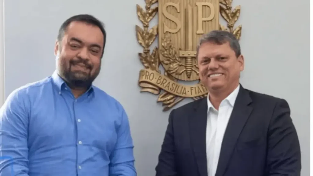 O encontro entre Tarcísio de Freitas e Cláudio Castro, realizado em São Paulo, teve como tema o combate ao crime organizado - (crédito: Reprodução/Instagram)
