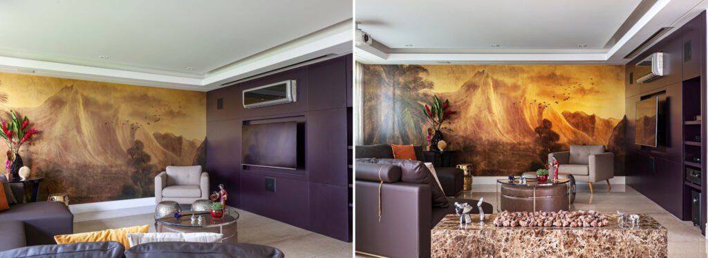 Neste apartamento, o papel de parede traz um novo cenário para o living e sala de TV | Projetode Interiores: Cristiane Schiavoni Arquitetura | Fotos: Carlos Piratininga