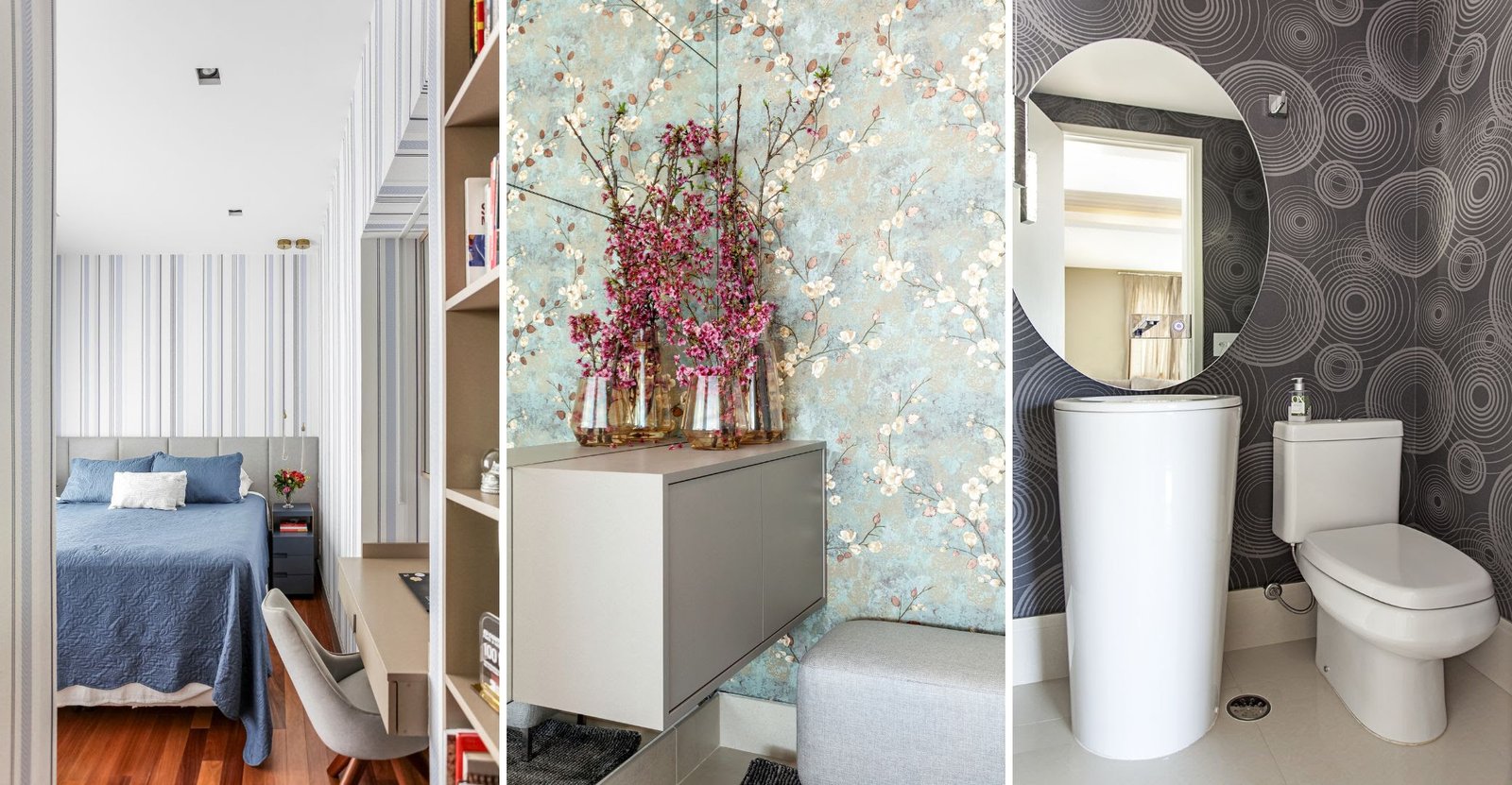 Seja em quarto, hall de entrada ou lavabo, a arquiteta Cristiane Schiavoni aposta nas infinitas possibilidades dos papéis de parede | Fotos: Carlos Piratininga