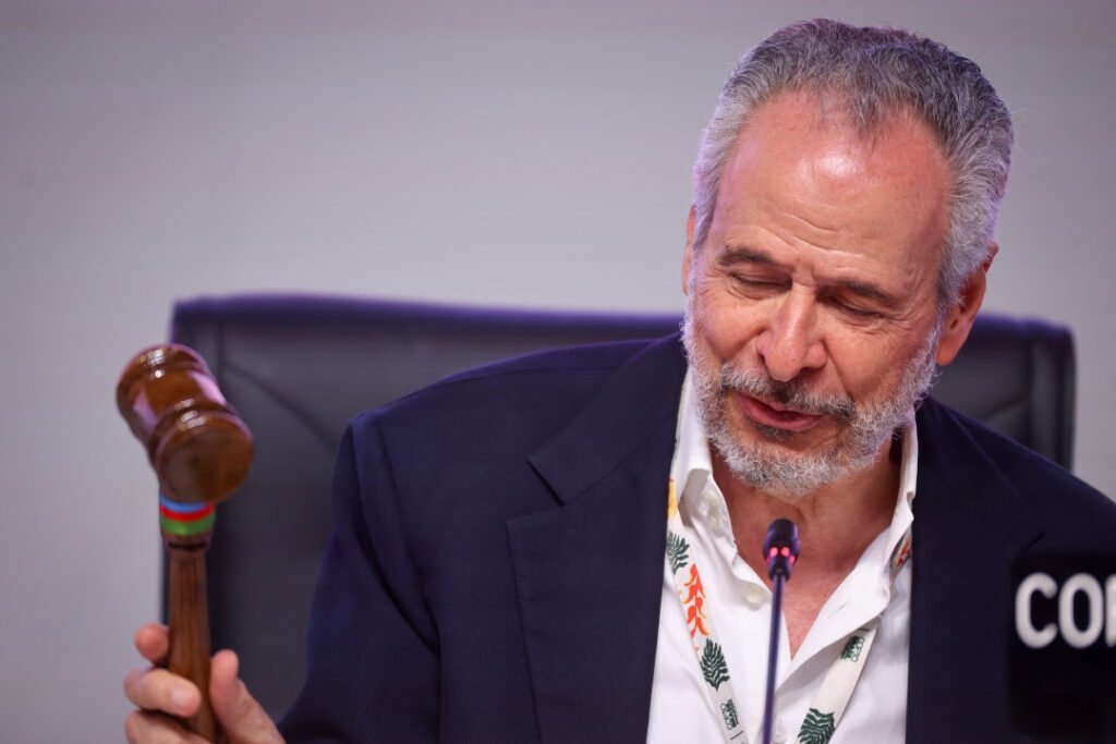 O presidente da COP30, Andre Corrêa do Lago, durante plenária de encerramento do evento em Belém