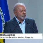 O presidente Lula durante discurso na abertura oficial da COP30. Foto: Reprodução