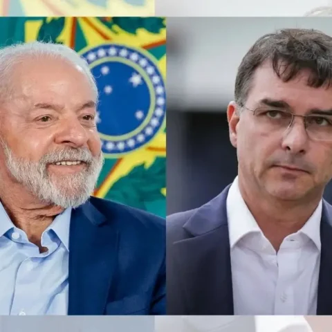 Lula e Flávio Bolsonaro. Foto: Reprodução