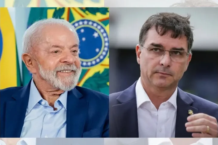 Lula e Flávio Bolsonaro. Foto: Reprodução