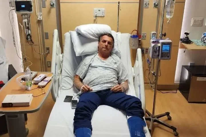 O ex-presidente Jair Bolsonaro em hospital. Foto: Reprodução