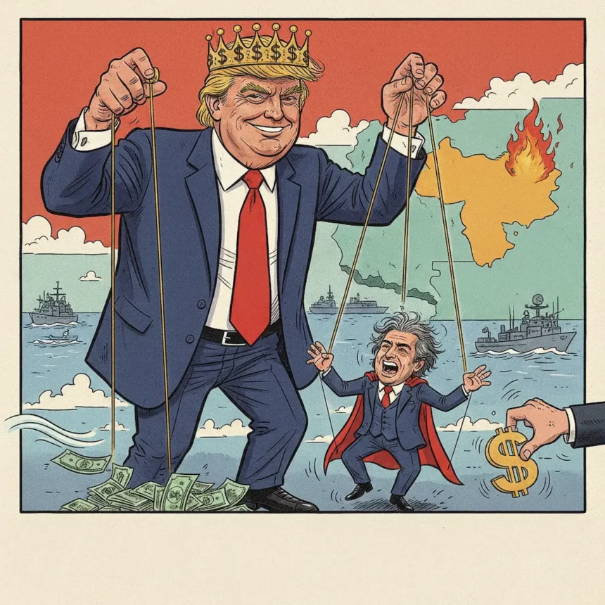 Jornal Página 12 acusa governo Milei de incentivar intervenção militar na Venezuela ao exigir prisão de Maduro no TPI. O apoio a Trump é motivado pela dependência econômica argentina.