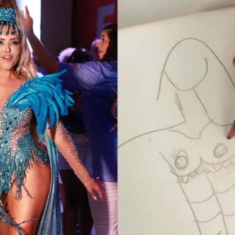 Rainha de bateria Ana Beatriz Godoi homenageia bateria e diz que ajuda a criar os looks: “meus rabiscos viram fantasia”