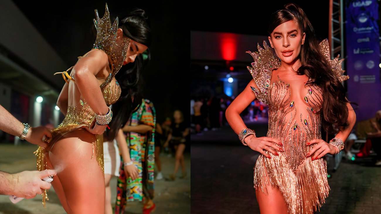 Musa da Colorado, Mari Marquini brilha em esquenta de Carnaval e mostra truque para bumbum não balançar: “laquê”