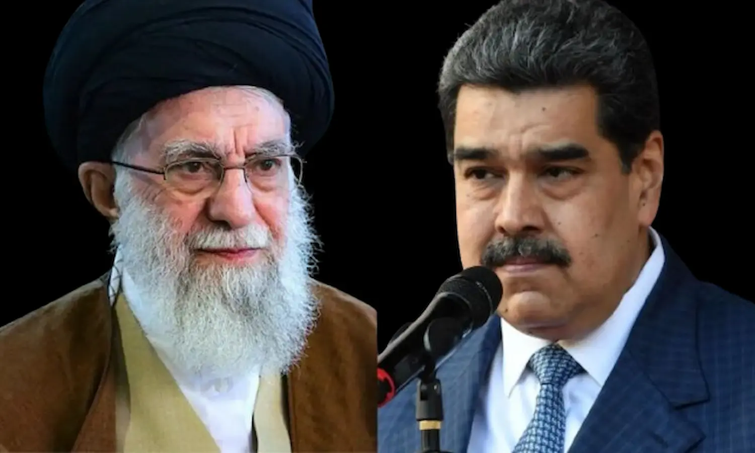 Irã oferece ajuda à Venezuela após pirataria dos EUA e apreensões de petróleo | Diário Carioca Ali Khamenei, líder do Irã, e Nicolás Maduro, presidente da Venezuela. Foto: reprodução