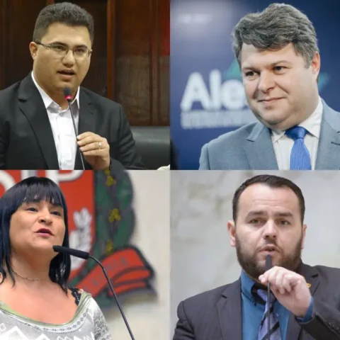 Os bolsonaristas Rodrigo Moraes (PL), André Bueno (PL), Adriana Borgo (Agir) e Gil Diniz (PL). Foto: reprodução