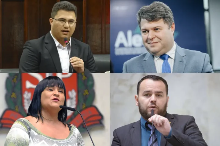 Os bolsonaristas Rodrigo Moraes (PL), André Bueno (PL), Adriana Borgo (Agir) e Gil Diniz (PL). Foto: reprodução