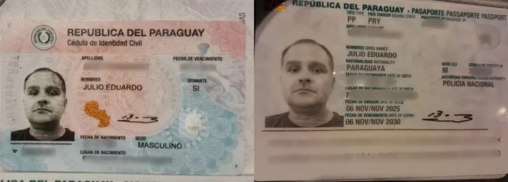 Silvinei tentou escapar para El Salvador utilizando documentos do Paraguai. Foto: Divulgação
