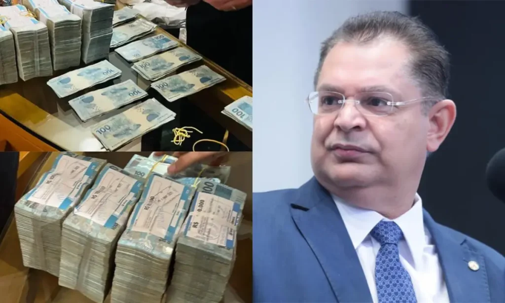 Dinheiro encontrado na casa de Sóstenes. Foto: reprodução