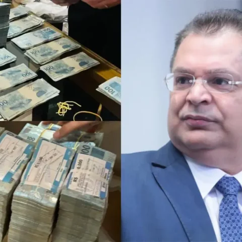 Dinheiro encontrado na casa de Sóstenes. Foto: reprodução