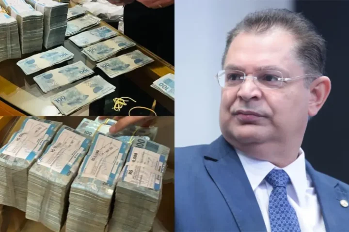 Dinheiro encontrado na casa de Sóstenes. Foto: reprodução