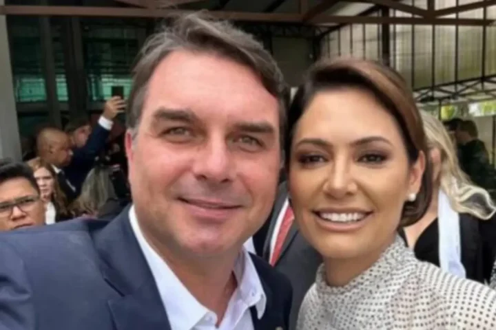 Flávio e Michelle Bolsonaro - Foto: Reprodução