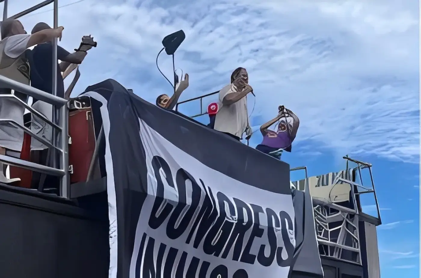 Glauber no ato em Copacabana/Reprodução