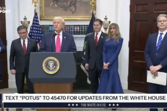 Donald Trump em coletiva na Casa Branca