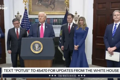 Donald Trump em coletiva na Casa Branca