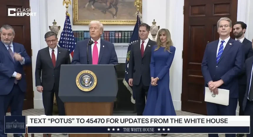 Donald Trump em coletiva na Casa Branca