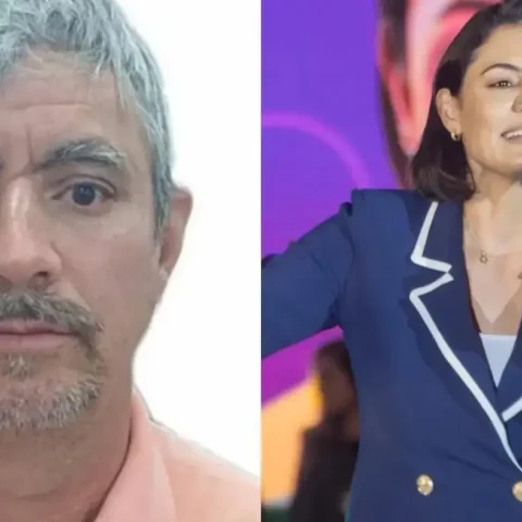 Gilberto Firmo Ferreira e Michelle Bolsonaro. Foto: Reprodução