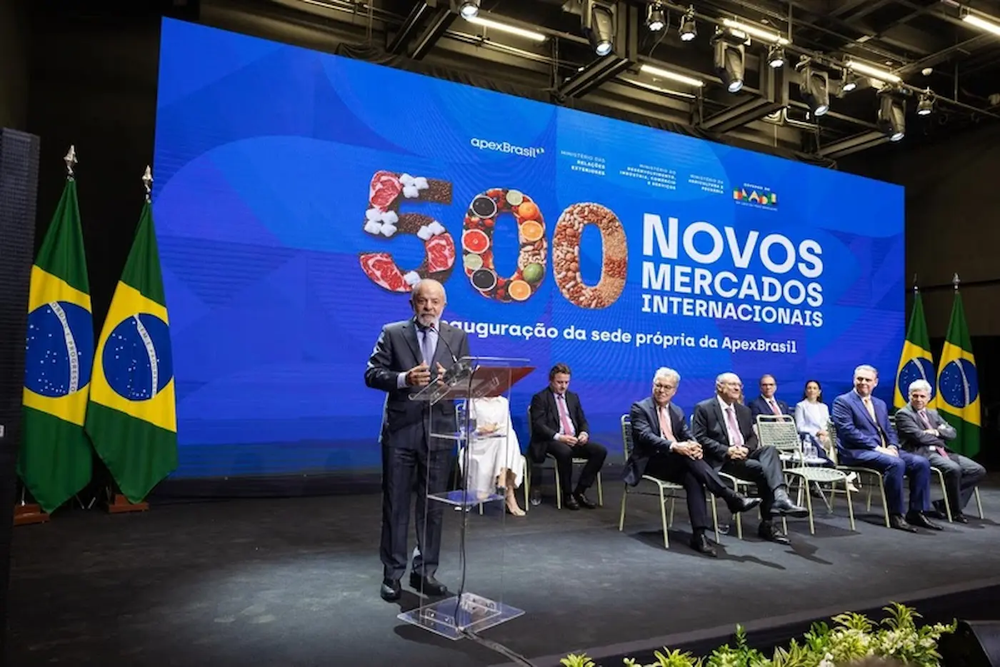 “Se tem uma coisa que eu tenho orgulho de, em 2003, ter pensado em criar e o resultado foi excepcional, é a Apex. Quero dar parabéns à Apex, ao corpo de funcionários e à direção da Agência”, afirmou o presidente da República, Luiz Inácio Lula da Silva. Foto: Carolina Antunes / ApexBrasil