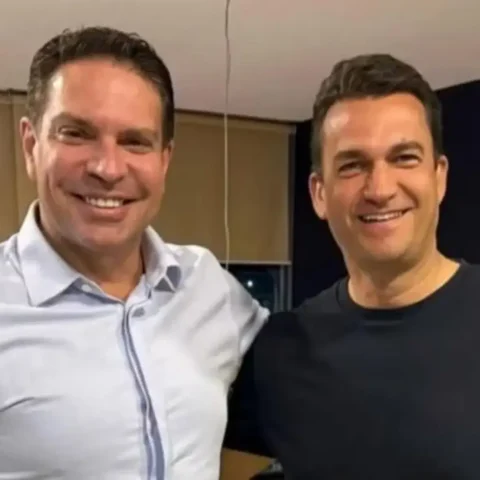 O empresário do garimpo Rodrigo Cataratas e Alexandre Ramagem — Foto: Reprodução