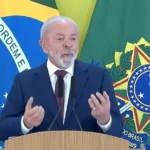 O presidente Lula durante coletiva de imprensa no Palácio do Planalto nesta quinta (18). Foto: Reprodução