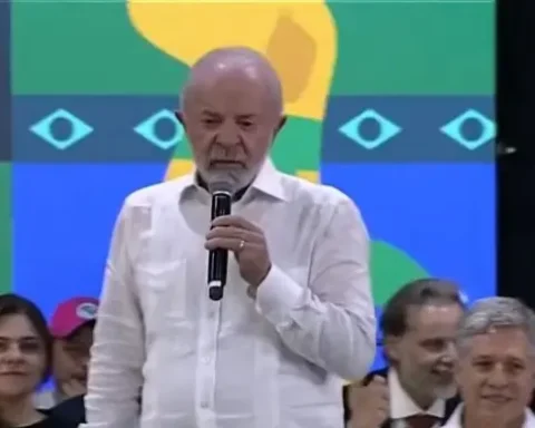 O presidente Lula durante discurso na cerimônia de Natal na ExpoCatadores, no Pavilhão de Exposições do Anhembi, em São Paulo. Foto: Reprodução