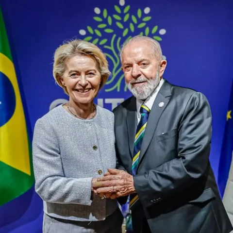 Presidente Lula durante reunião com a presidenta da Comissão Europeia, Ursula von der Leyen, no Hotel Borgo Egnazia, na região da Apúlia, na Itália - Foto: Ricardo Stuckert / PR