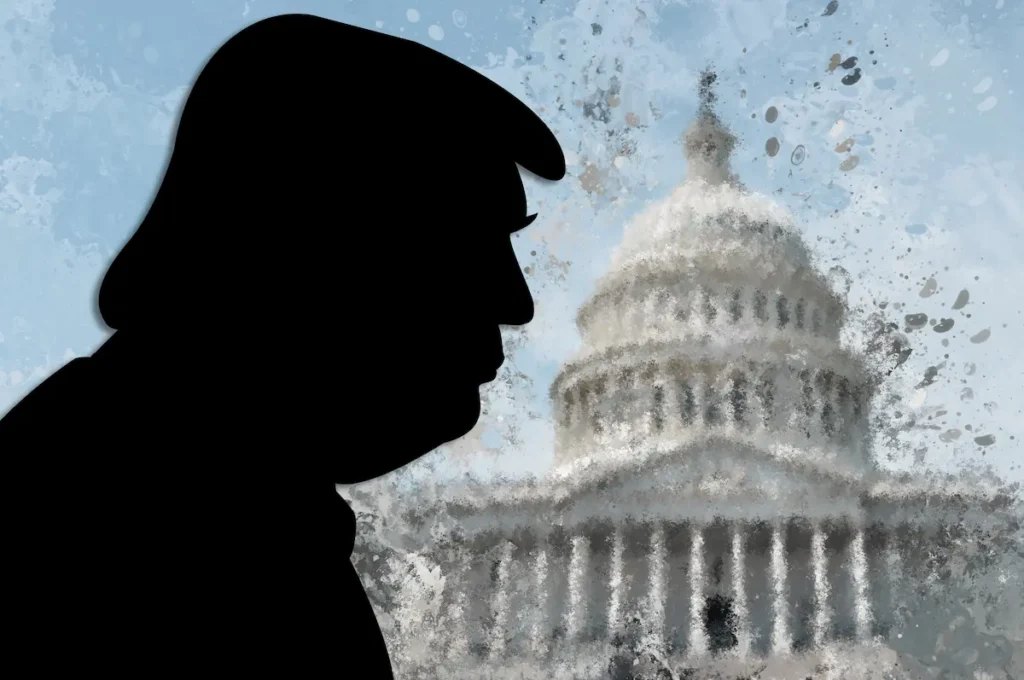 Donald Trump, presidente dos EUA, e Congresso — Foto de studioflara