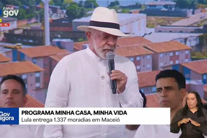 O presidente Lula durante discurso nesta sexta (23). Foto: Reprodução